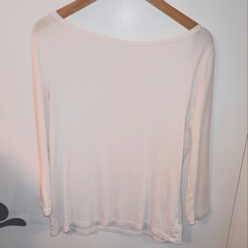 Talbots White 3/4 Sleeve Tee MP
